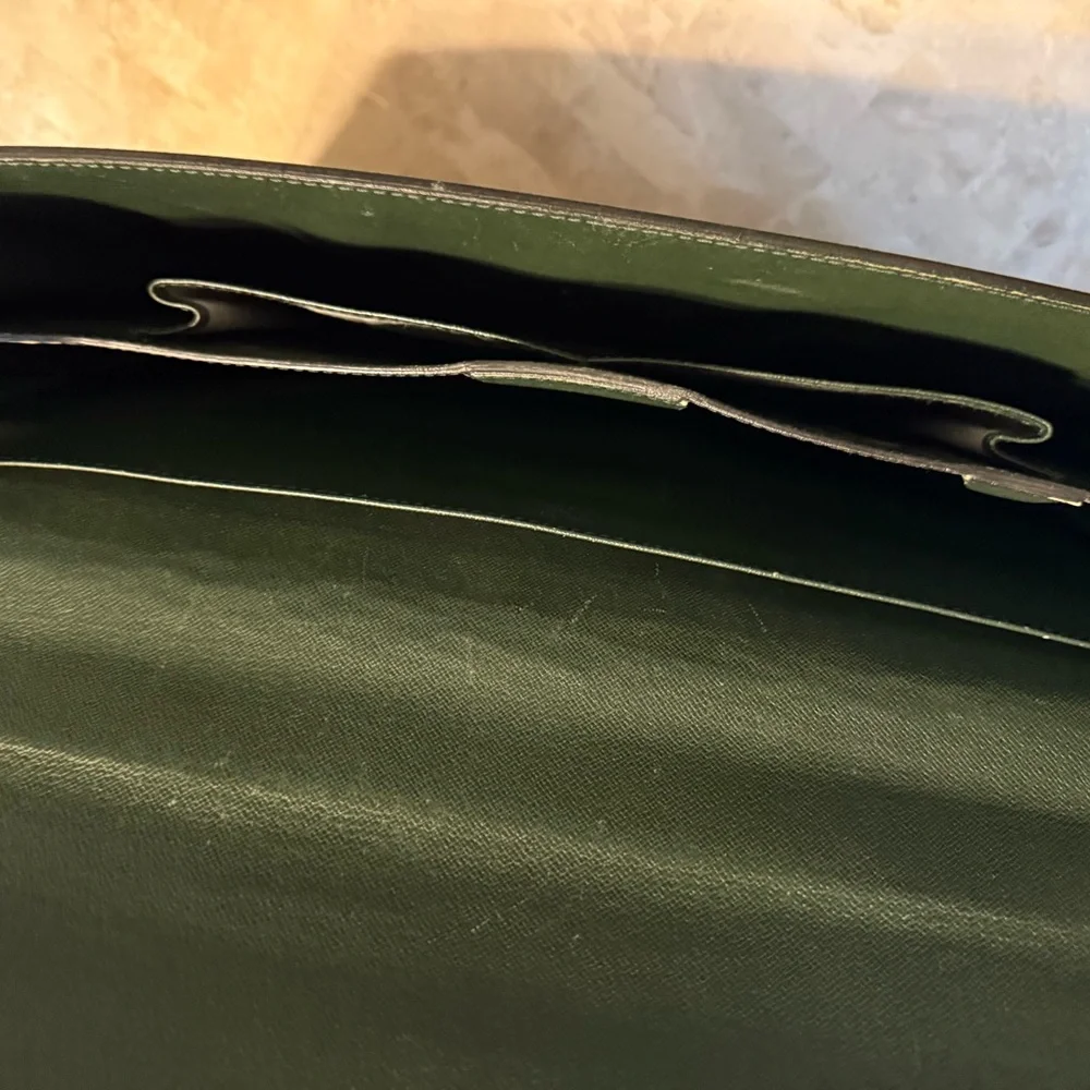 Rare vintage Louis Vuitton Green Taiga Leather Briefcase